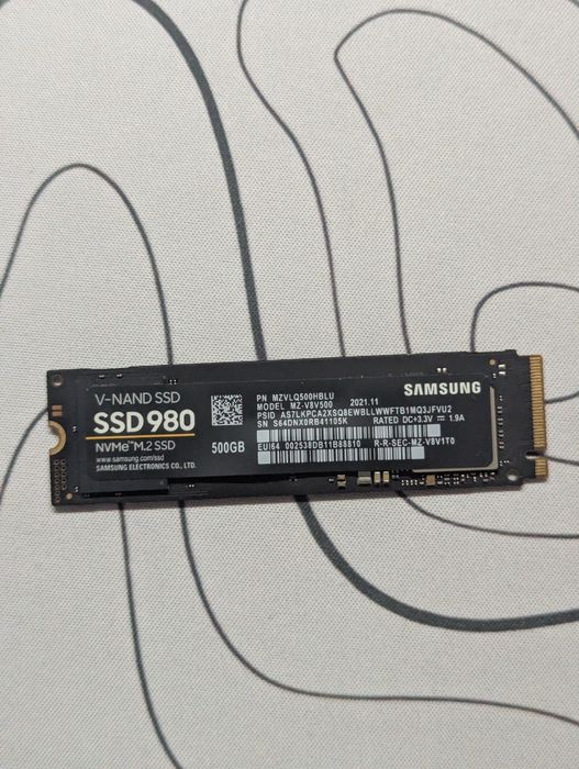 Ssd Samsung evo 980 500гб состояние идеал
