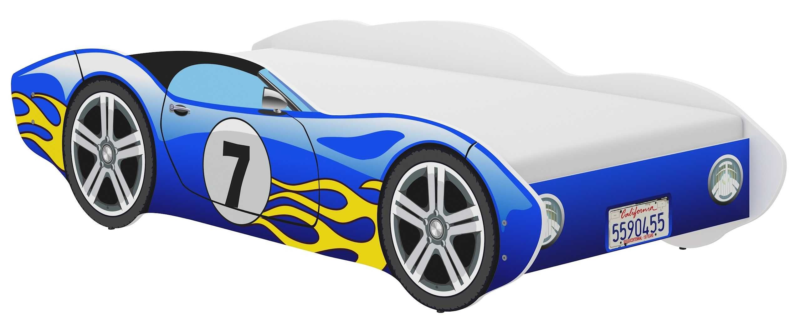 Pat copil masinuta corvette 160x80 Albastru