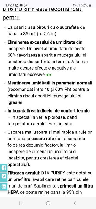 Vand dezumidificator Alecoir D16 purify impecabil in garantie