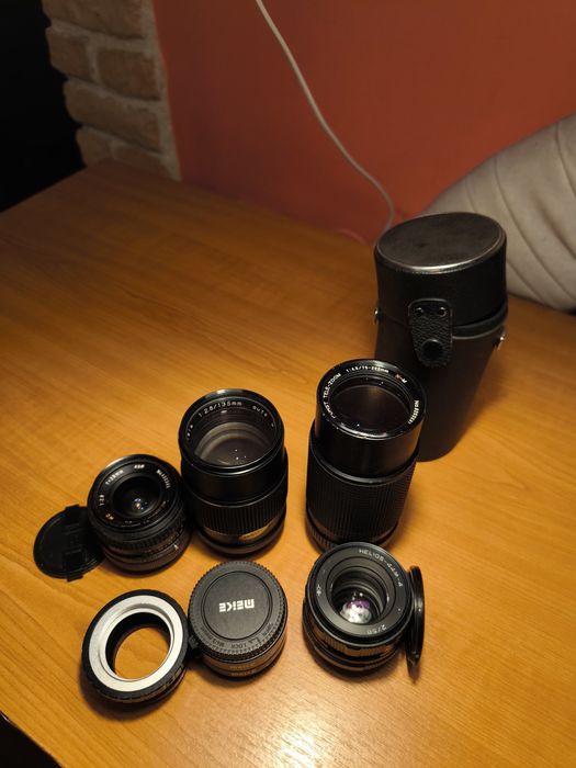 Set obiective Vintage M42+ adaptoare + inele macro Mft