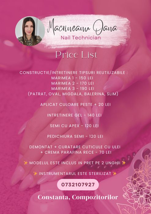 Mani/pedi cu gel si oja semi Constanta-Compozitorilor