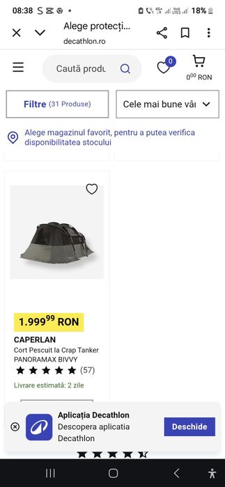 Cort cumparat de la decatlon curt pescuit
