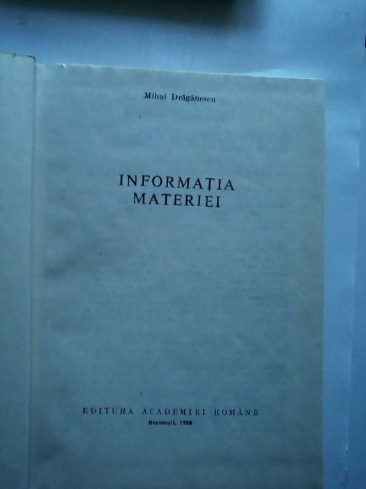 Informatia materiei.Sisteme ierarhizate