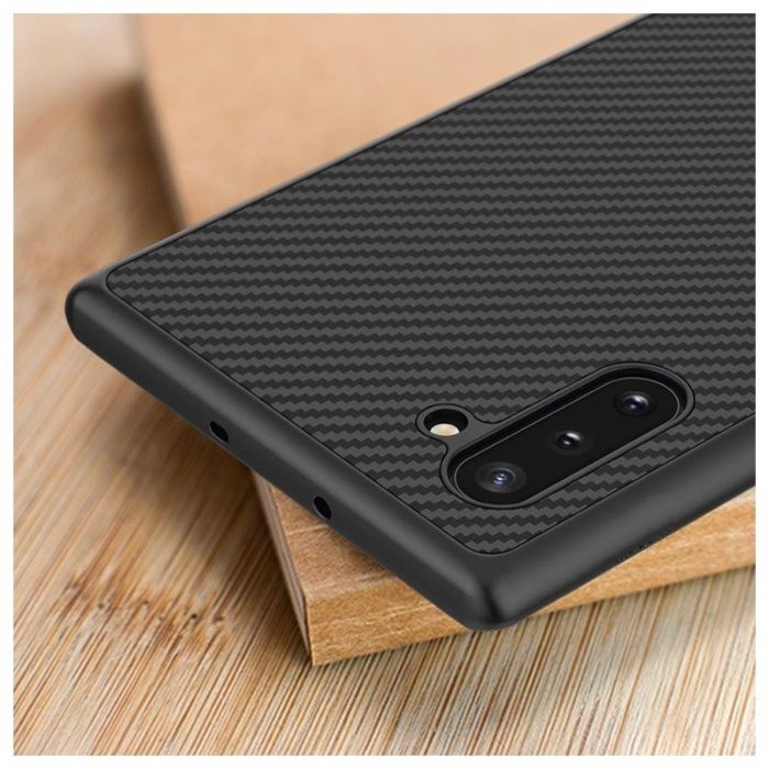 Husa pentru Samsung Galaxy Note 10, Perfect Fit, cu insertii de carbon