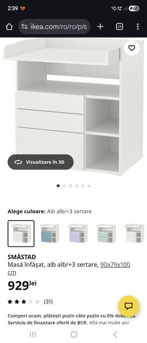 Vand masa infasat ikea , se transforma in birou