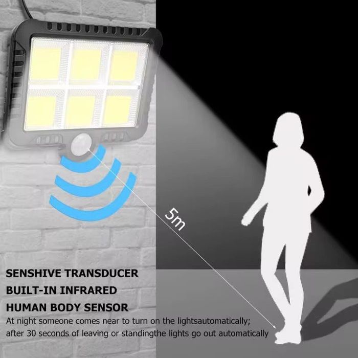 Lampa solara de exterior cu senzor de miscare, 120 Lm/W