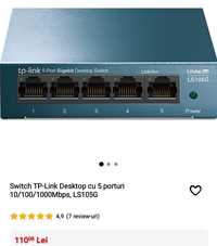 Switch TP-Link Desktop cu 5 porturi 10/100/1000Mbps, LS105G