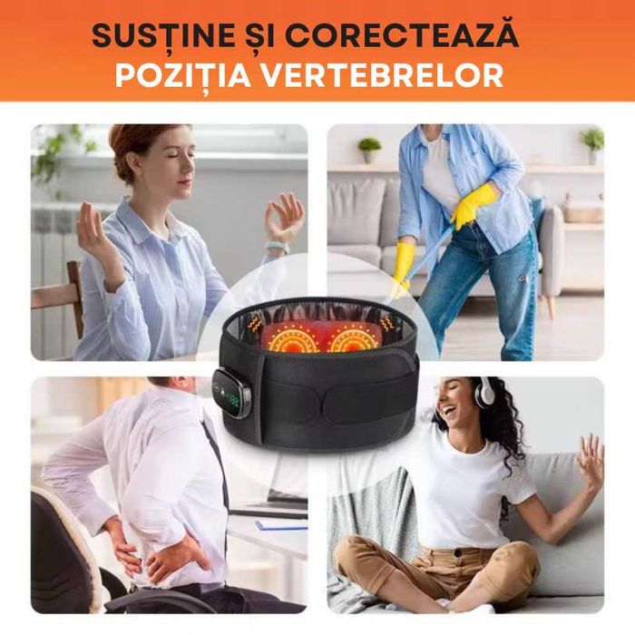 Centura Lombara de Sustinere cu Masaj si Incalzire Infrarosie