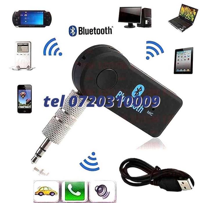 Oferta Adaptor 35mm Audio Universal Bluetooth Pentru Masina Aux A2dp