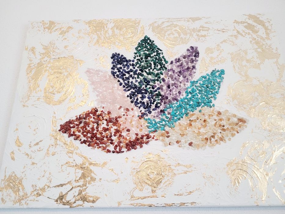 Tablou floare de lotus pietre semipretioase