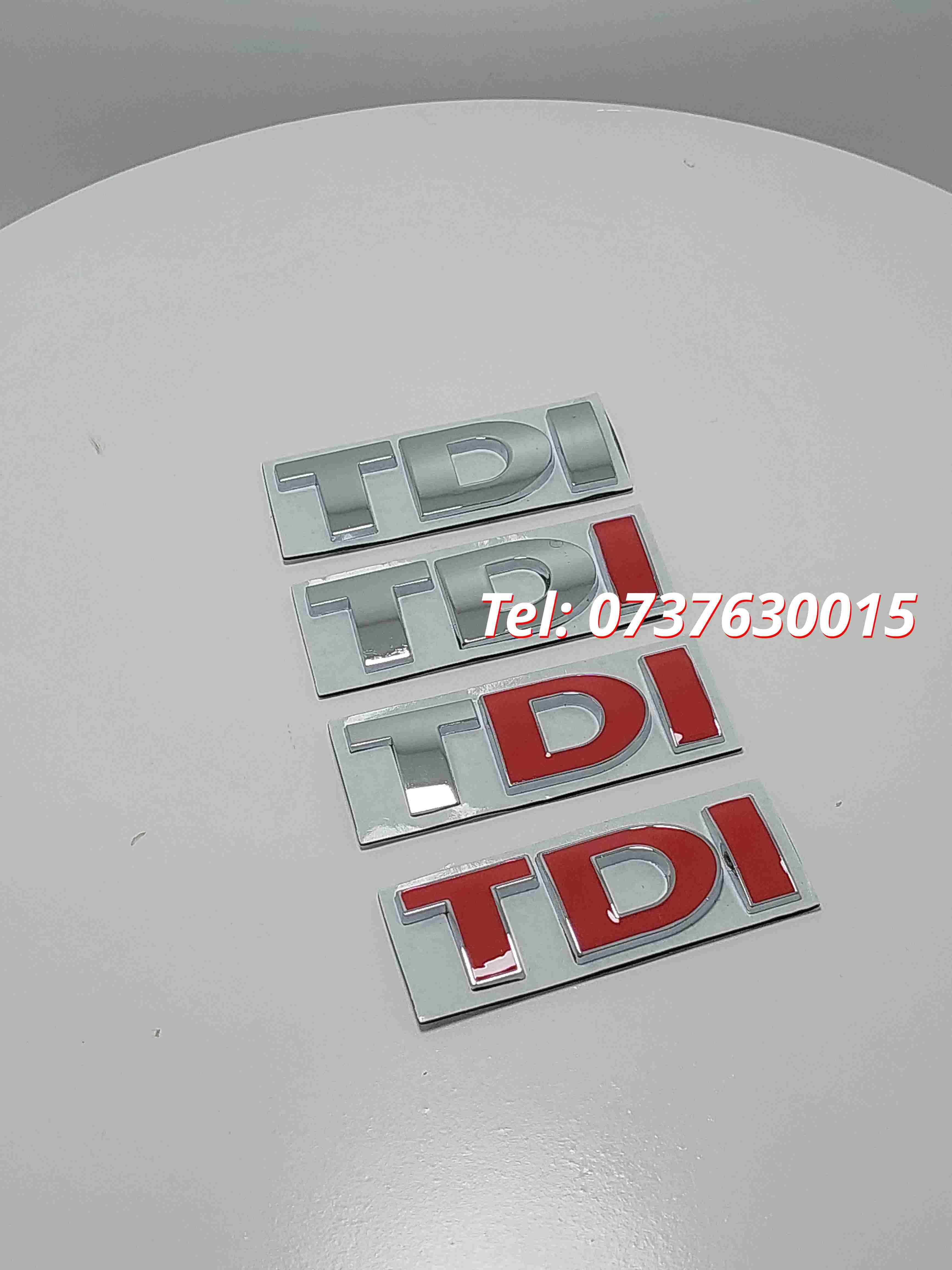 Emblema Tdi Cromata Tdi Cu Di Rosu Metalica Vw