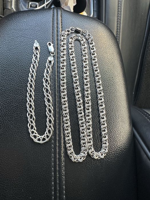 Продается браслет и цепочка серебро 925