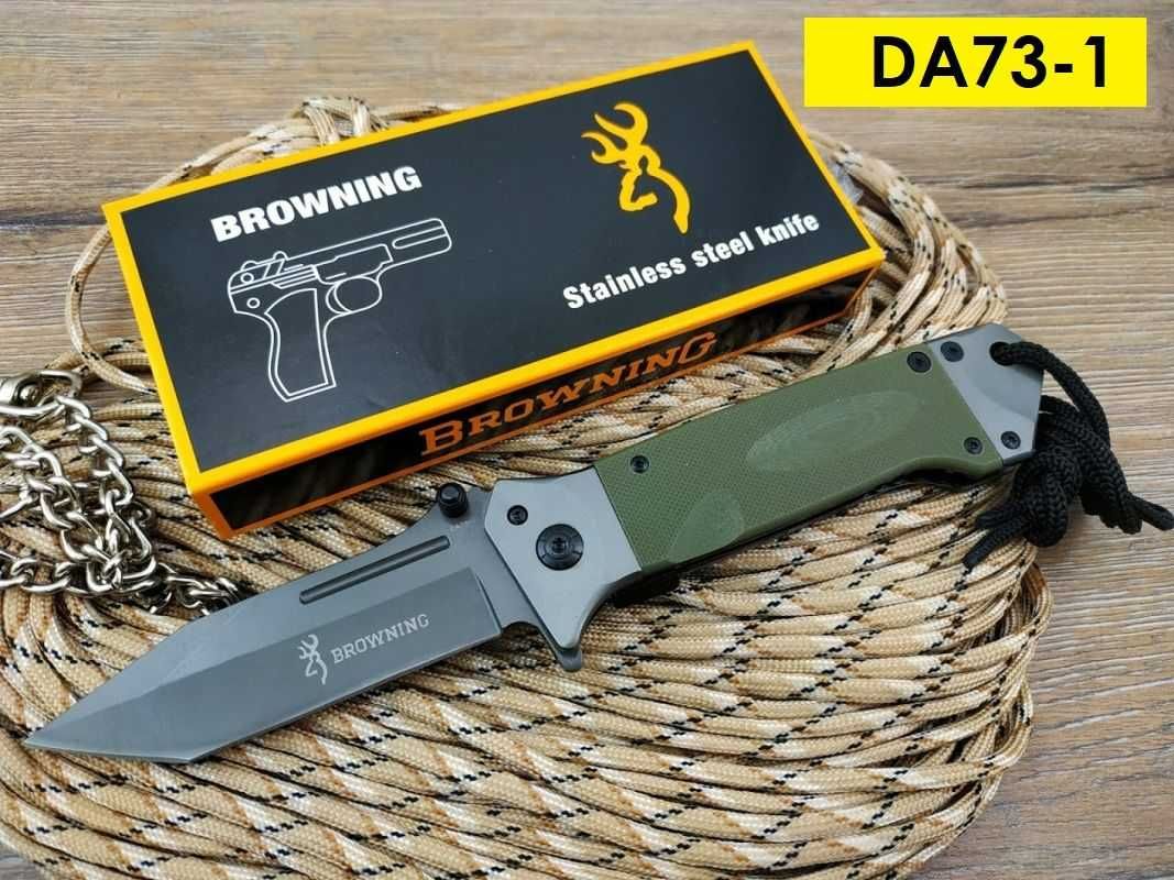 Ловен нож BROWNING дървена дръжка калъф свирка точило ножове лов къмпи