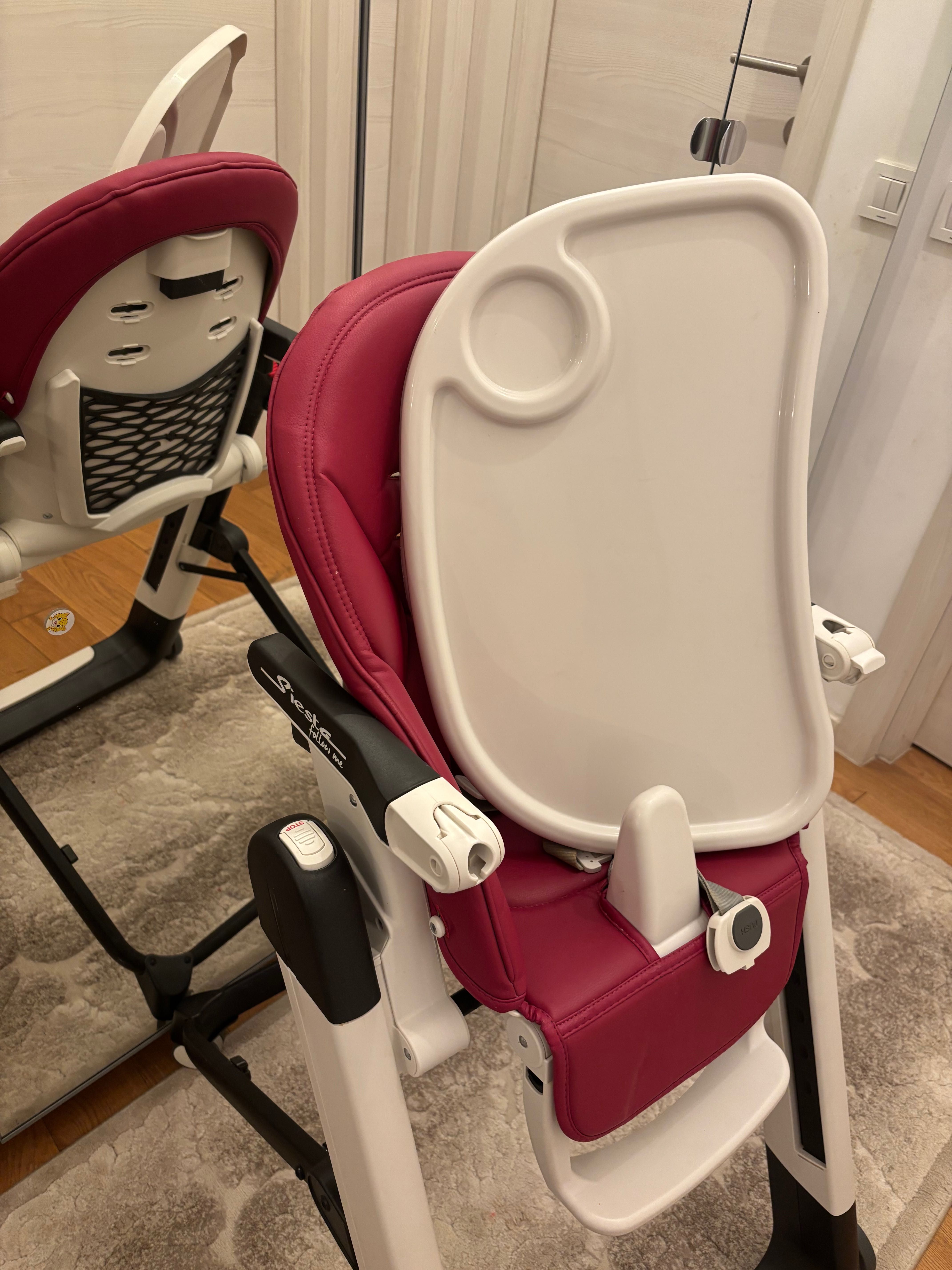 Vând scaun de masa copii Peg Perego Siesta Follow me roz