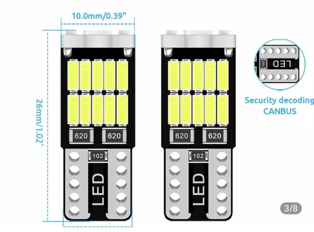 Ярки Led крушки Canbus T10, W5W за габарит и интериор