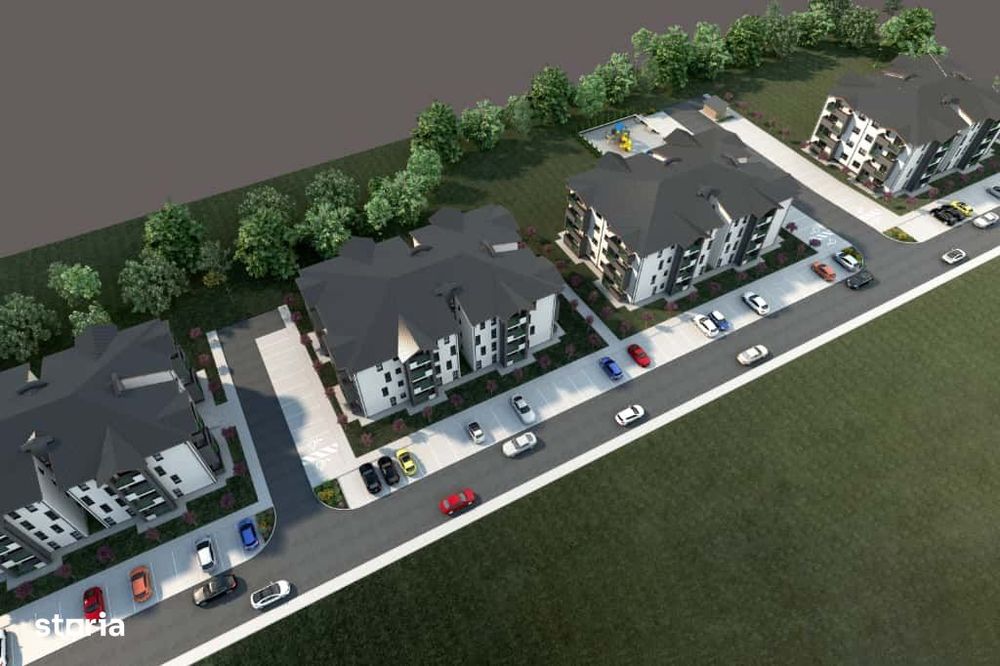 Garsoniera 42mp utili, ansamblu cu 4 blocuri tip vila, Sanpetru