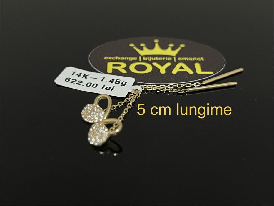 Bijuteria Royal CB : Cercei lungi aur 14k 1,45 grame