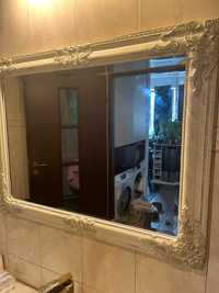 Oglinda baie vintage, alb antichizat