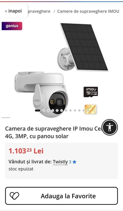 Camera de supraveghere cu panou solar