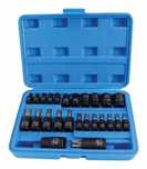 Комплект ключове битове torx t8-t60 тръбни профил e e4-e20 1/4 3/8 1/2