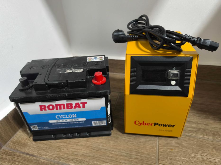 UPS CyberPower CPS1000E sinus pur 700W centrala termica + baterie auto