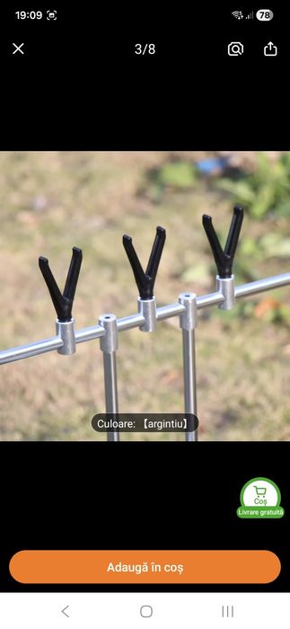 Rod Pod pescuit din Inox cu 5 posturi