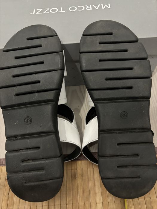 Sandale albe 38 din piele naturala