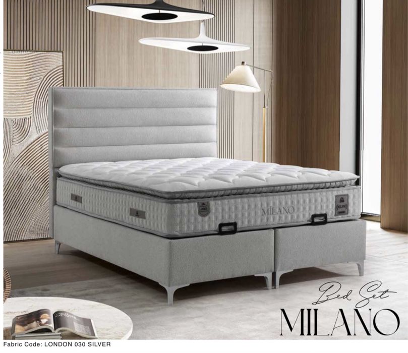 Тапицирана спалня Milano Bed - London 030 Silver