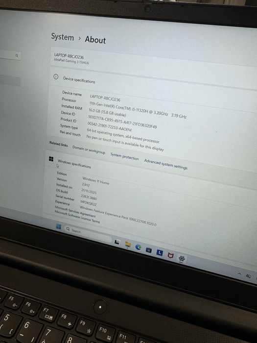 Laptop Gaming Lenovo IdeaPad 3 15IHU6 intel i5-11300H Nvidia RTX 2050