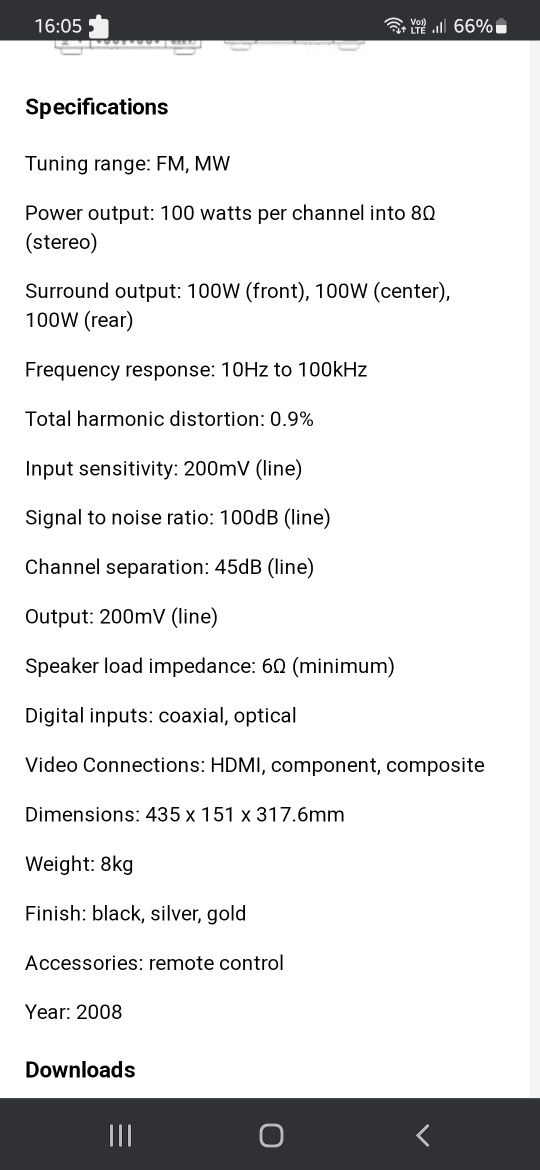 Vand YAMAHA 5x100  wati natural sound av receiver HTR-6130