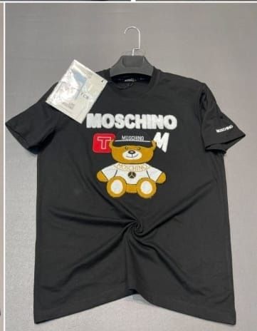 Tricou MOSCHINO unisex alb negru mărimi s,m,l,xl,xxl