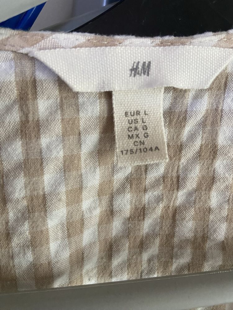 Елегантна лятна рокля H&M в бежово каре (L размер)