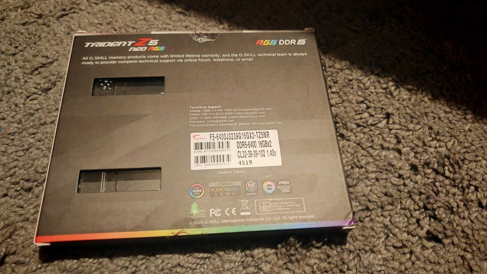 НОВА ! Рам памет G.Skill Trident Z5 RGB F5 2x16GB 32GB DDR5 6400Mhz