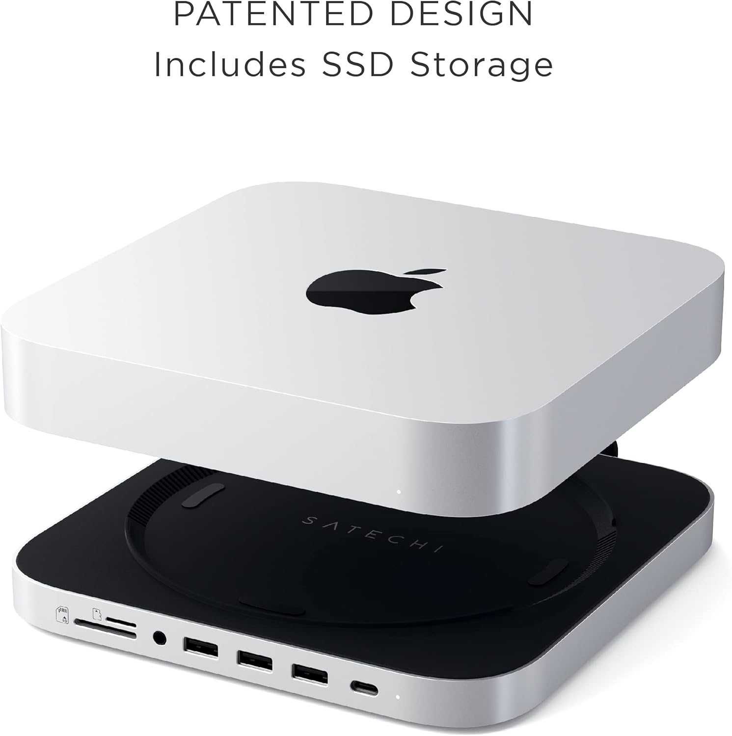 SATECHI Mac Mini Хъб и стойка Type-C с корпус за SSD