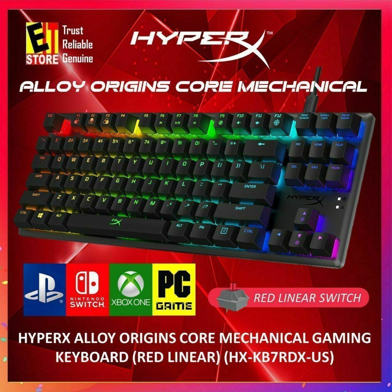 Русская Заводская Раскладка! Hyperx Alloy Origins core Клавиатура