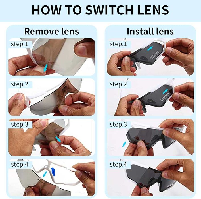 Ochelari polarizati sport pt ciclisti,unisex,3 lentile,BRZSACR,noi