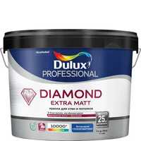 Краска матовая Dulux Diamond Extra Matt для стен и потолков 9л база BW