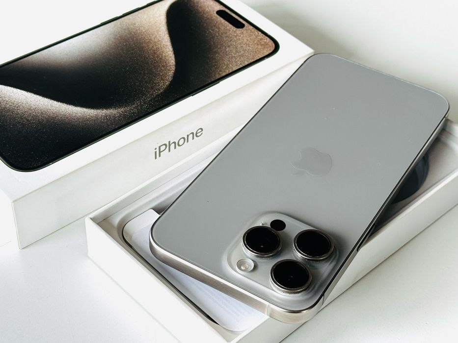 Iphone 15 Pro Max 256GB Natural Titanium 100% Батерия Гаранция 6 мес