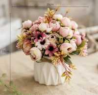Искуственные цветы с керамической вазой