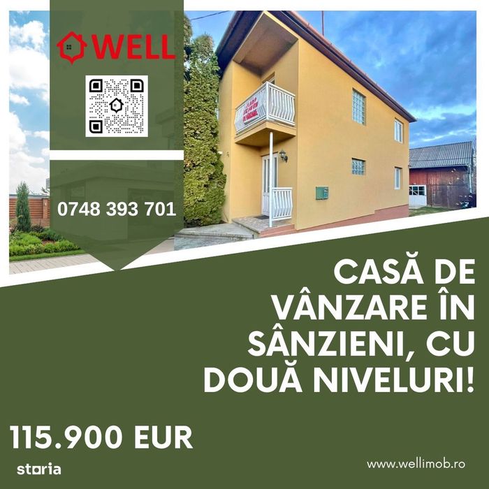Casă de vânzare în Sânzieni, cu două niveluri!