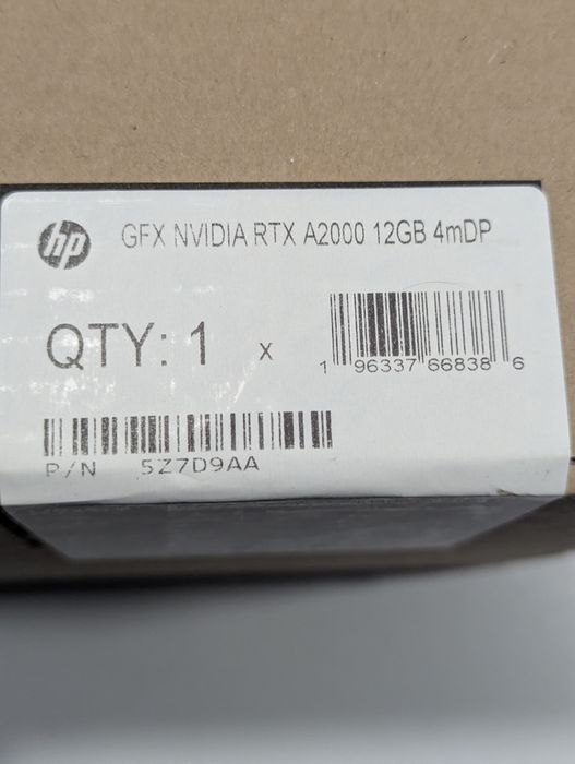 Placă Video HP NVIDIA RTX A2000 (12GB GDDR6) - NOUĂ + accesorii
