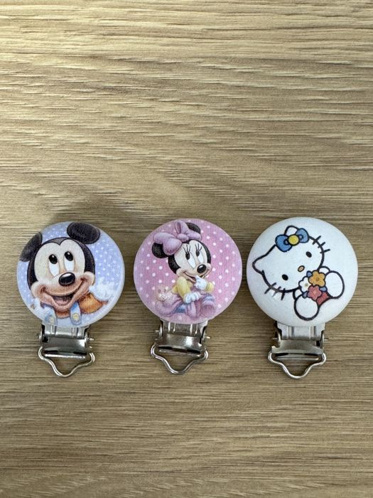 Clips din lemn disney minnie mickey kitty / Clipsuri din lemn