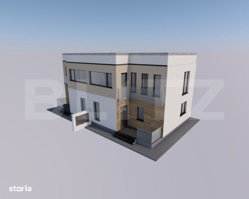 Duplex modern, 2 camere, 110 mp utili, 220 mp, teren, zona Burdujeni