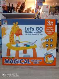 Детска масичка за рисуване с проектор, Жираф, Жълт