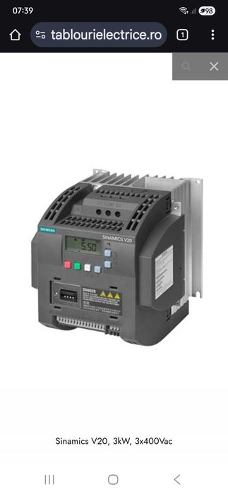 Convertizor de frecventa trifazat Siemens  3kw