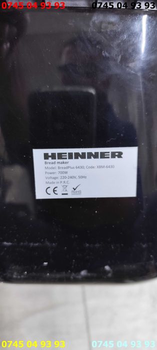 masina de paine HEINNER breadplus 6430 XBM 6430 defecta  completa