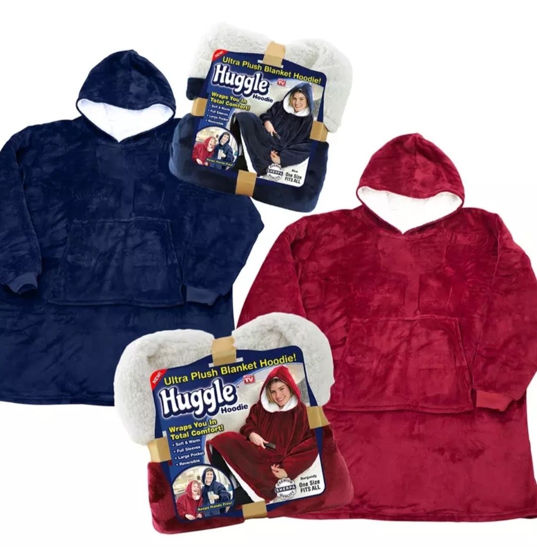 Пухкаво плюшено одеяло суичър с ръкави, Huggle Hoodies