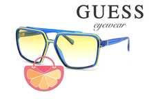 GUESS – Мъжки слънчеви очила "AVIATOR BLUE & YELLOW" нови с кутия