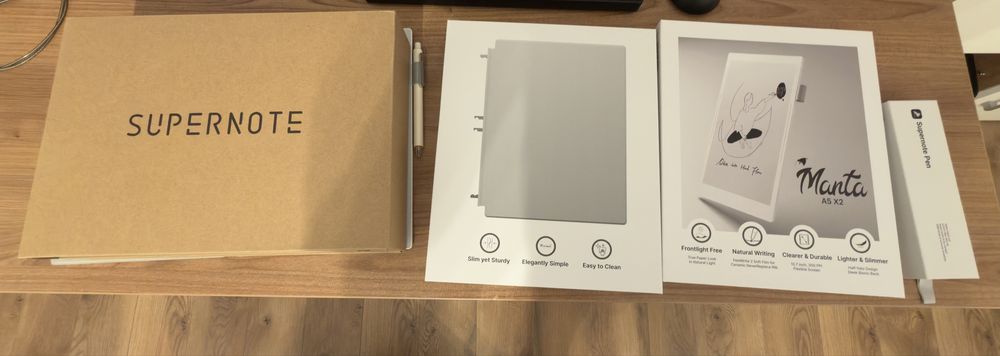 Tableta e-ink Supernote A5X2 Manta, Half folio, Standard push-up pen