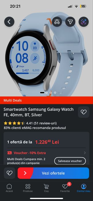 Ceas smartwatch Samsung Galaxy FE 40mm